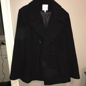 Black wool pea coat